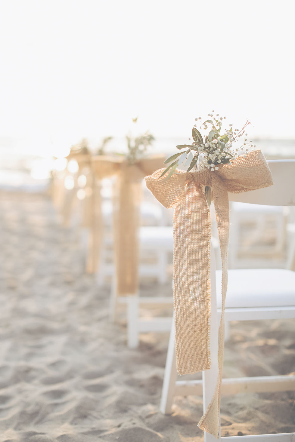 Beach wedding chair decor