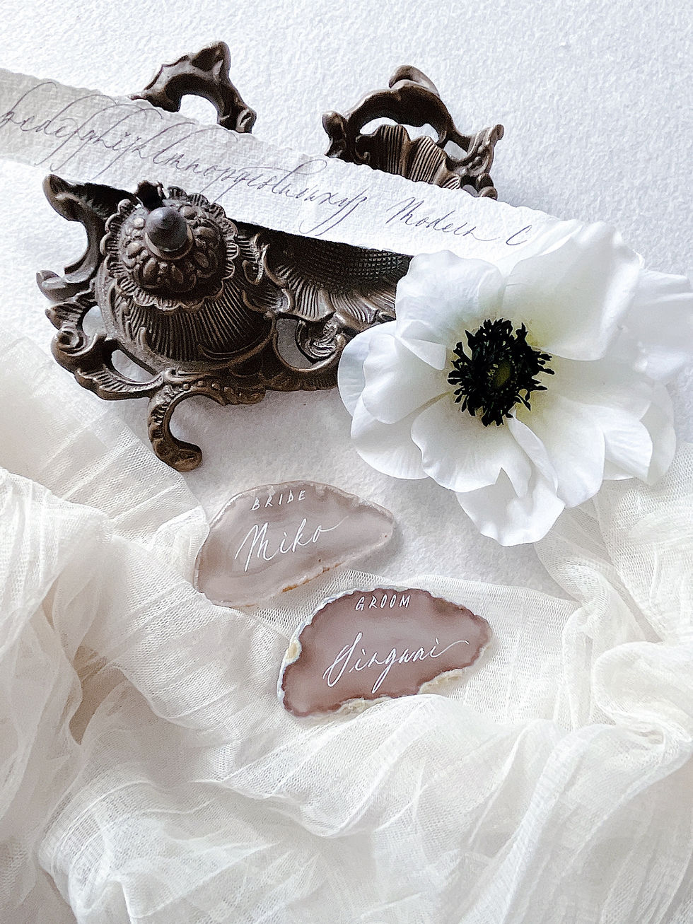 縮圖：AGATE STONE PLACECARD - SMALL
