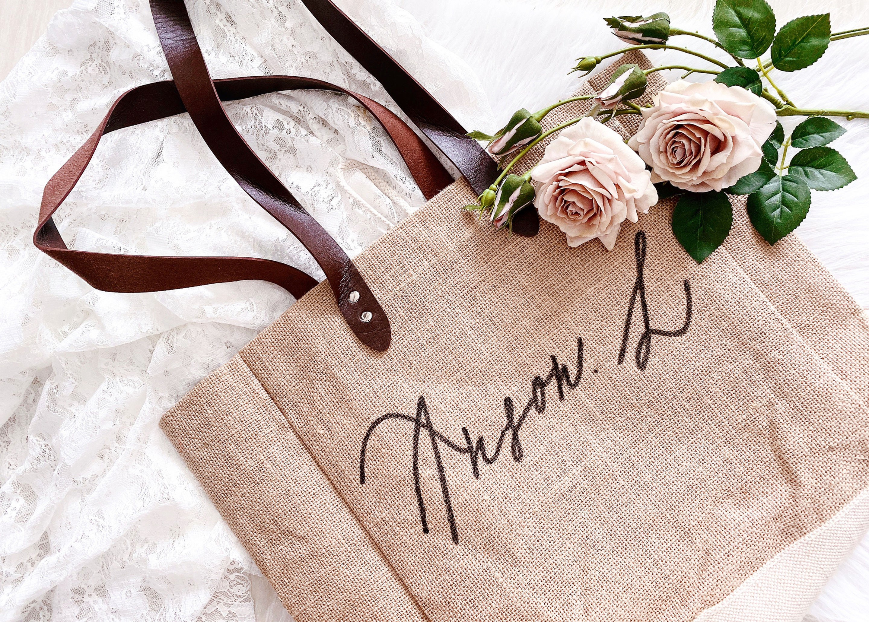 環保麻布購物袋  PERSONALISED MINIMAL BAG 客製手寫 西洋書法 Be one letter x Annibody