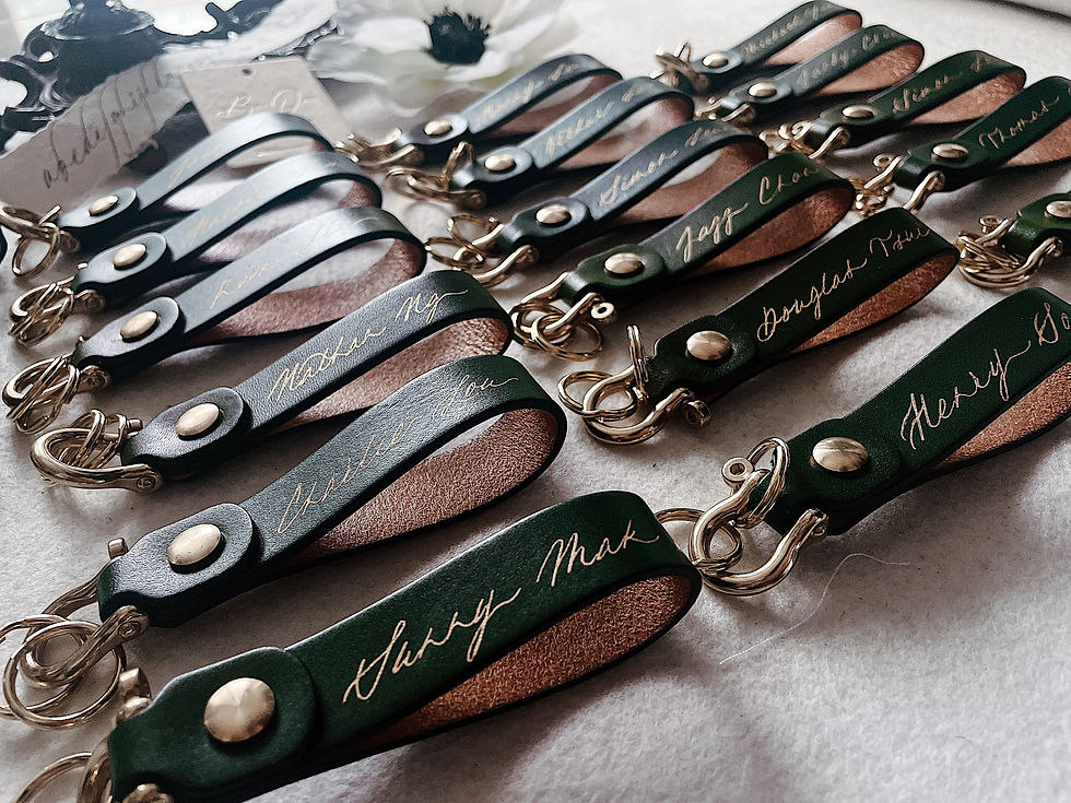 Thumbnail: 客製真皮鑰匙扣 LEATHER KEYCHAIN PERSONALISED NAME