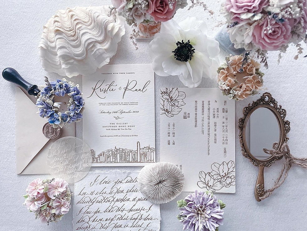 Thumbnail: [HONG KONG ] WEDDING INVITATION CARD COTTON PAPER ( MIN 50)