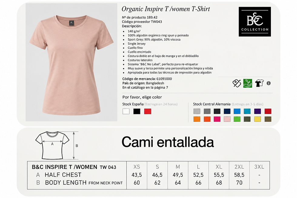 Camiseta Corta Entallada Orgánica