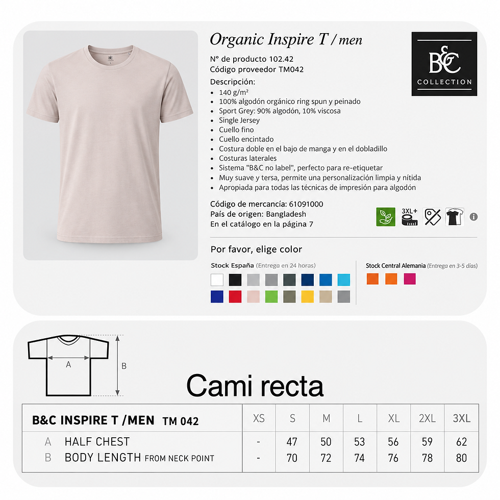 Camiseta Corta Recta Orgánica