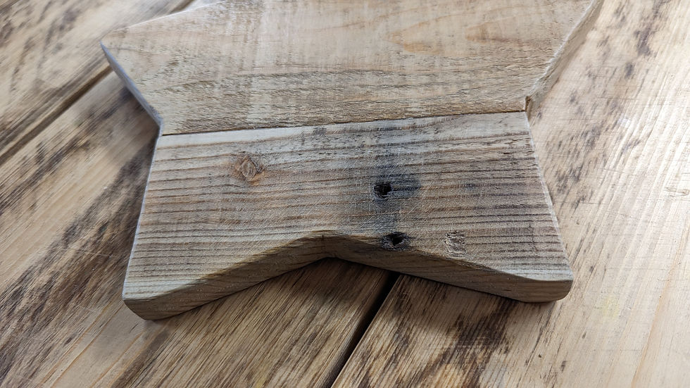 Thumbnail: Chunky reclaimed wooden hanging star