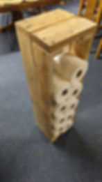 Thumbnail: Reclaimed wood free standing Toilet roll holder (Holds 20 rolls)