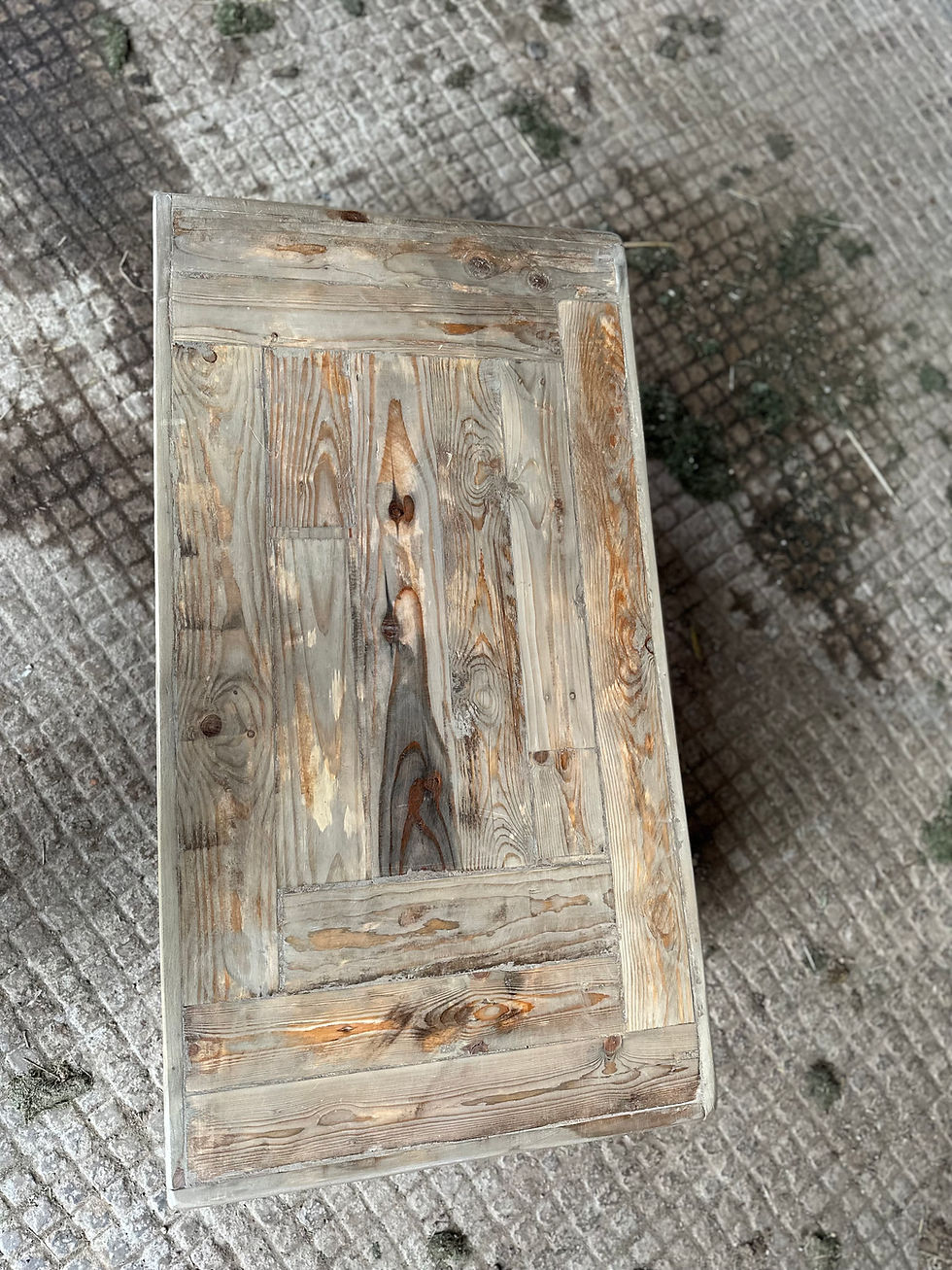 Thumbnail: Random recycled wooden pieces top coffee table