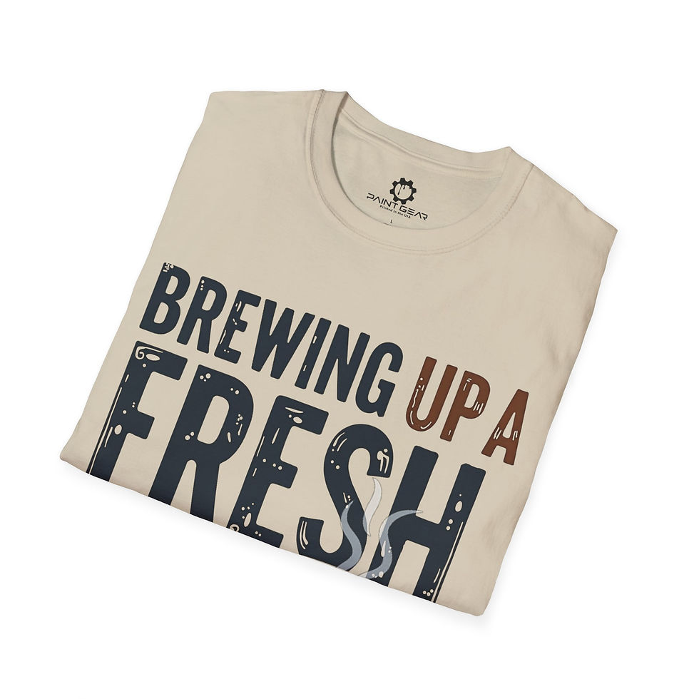 Thumbnail: Brewing Up a Fresh Coat  - Unisex Softstyle T-Shirt 