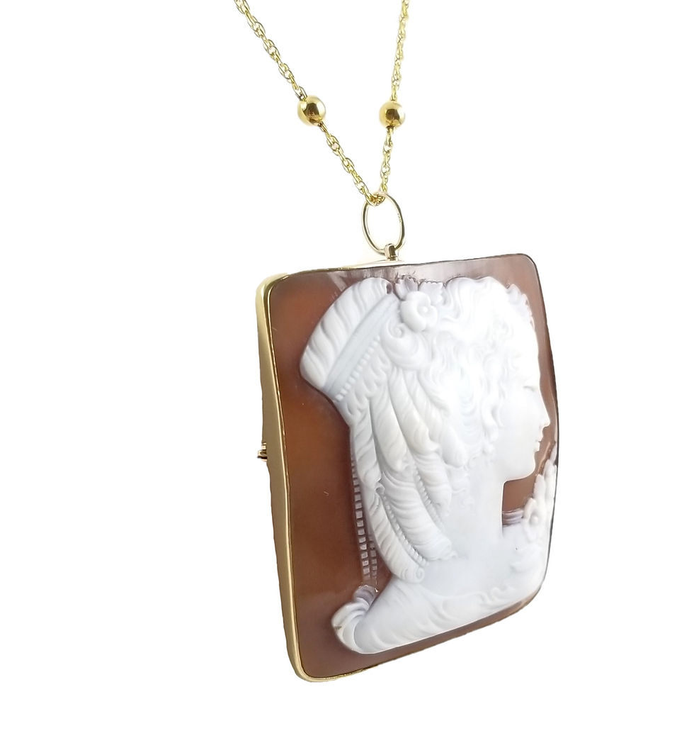 Thumbnail: 18k Victorian Shell Cameo Pendant/Brooch