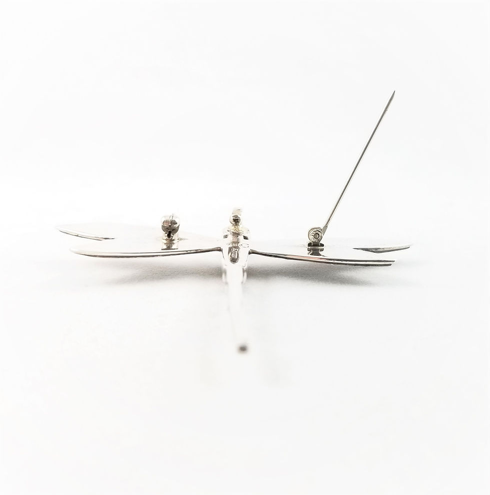 Thumbnail: Large Sterling Multi Stone Dragonfly Pendant / Pin