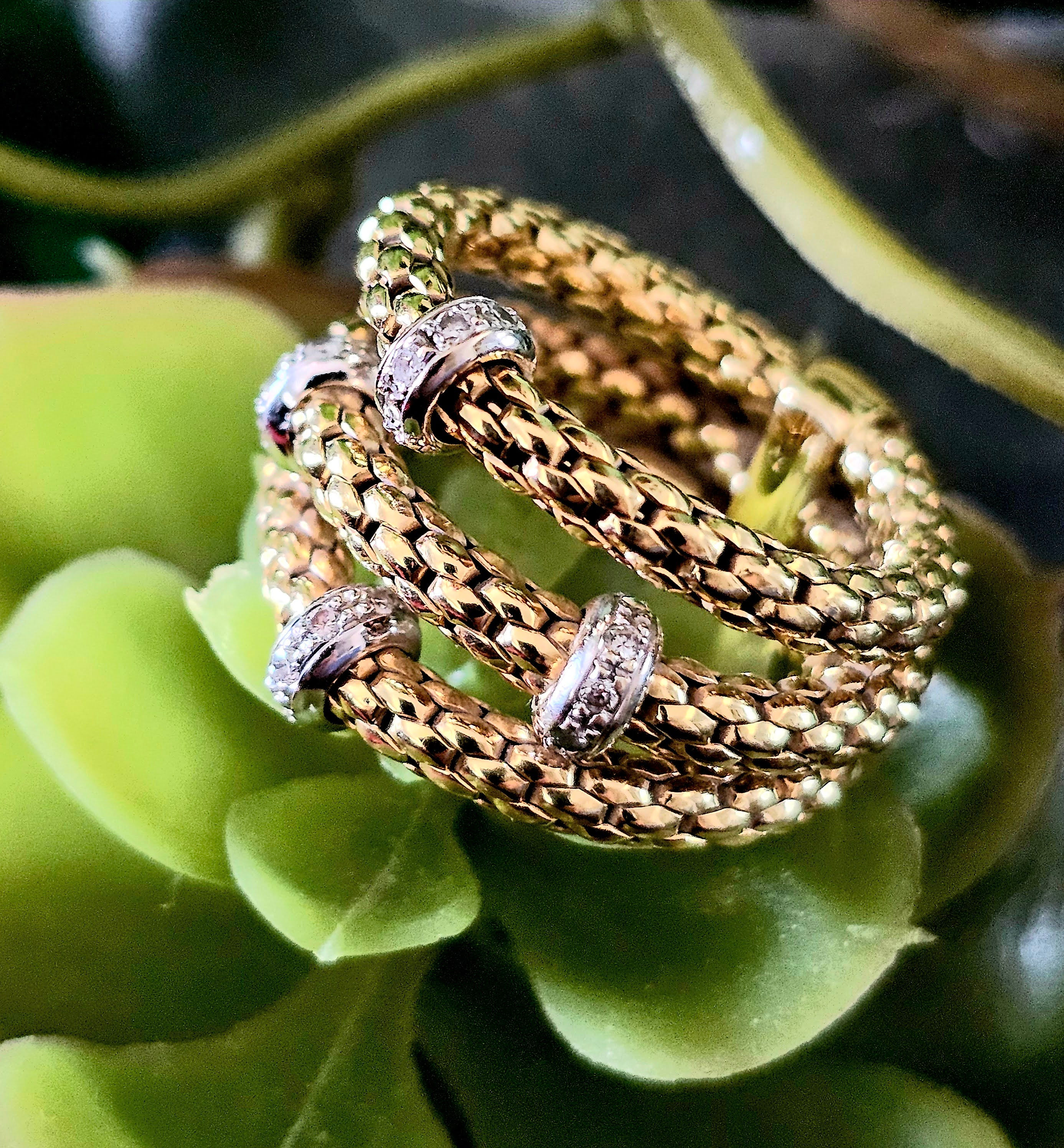 Italian Fope 18k & Diamond Flex Ring