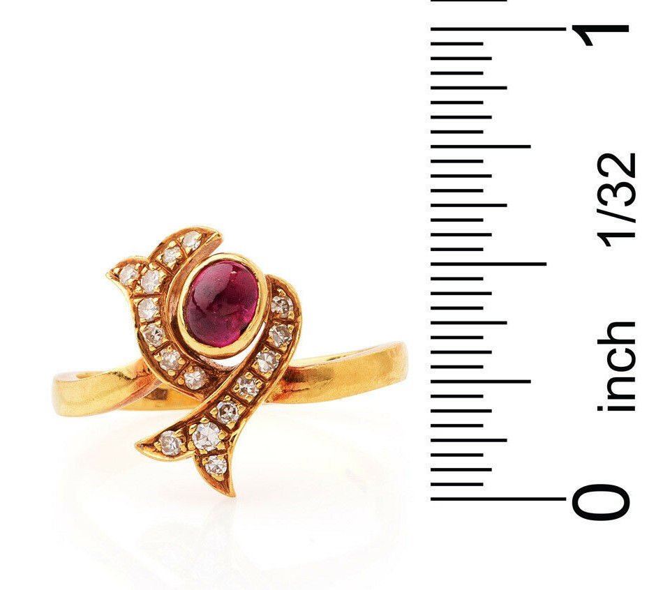 Thumbnail: 18k Italian Ruby & Diamond Bypass Ring