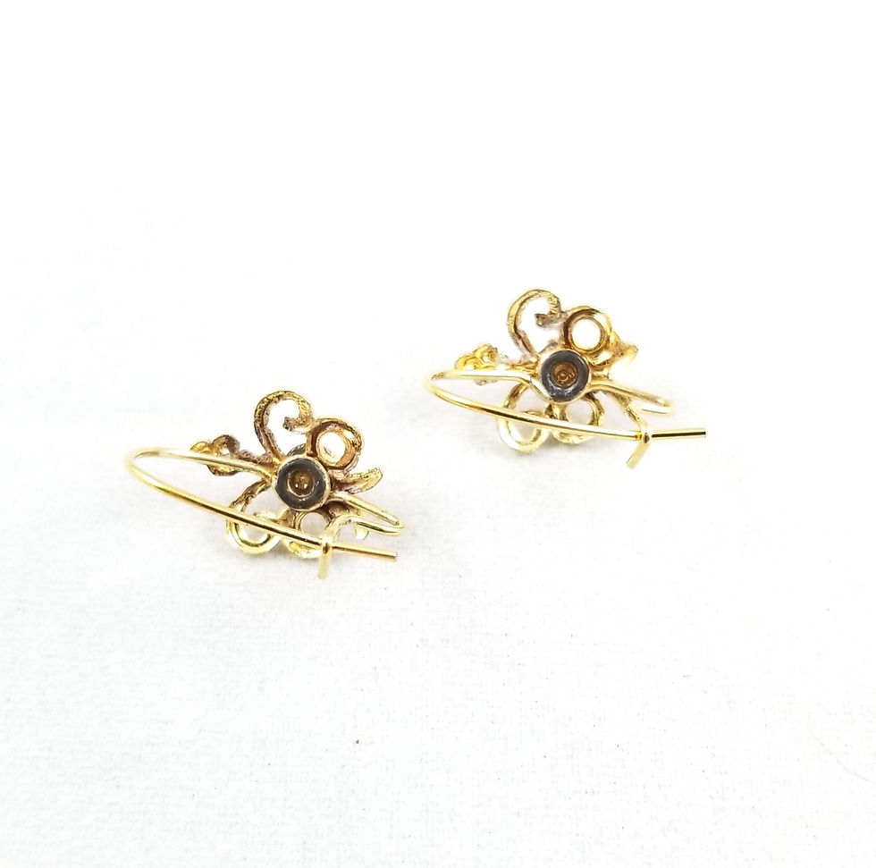 Thumbnail: Pearl Butterfly Earrings 14k Gold Plate
