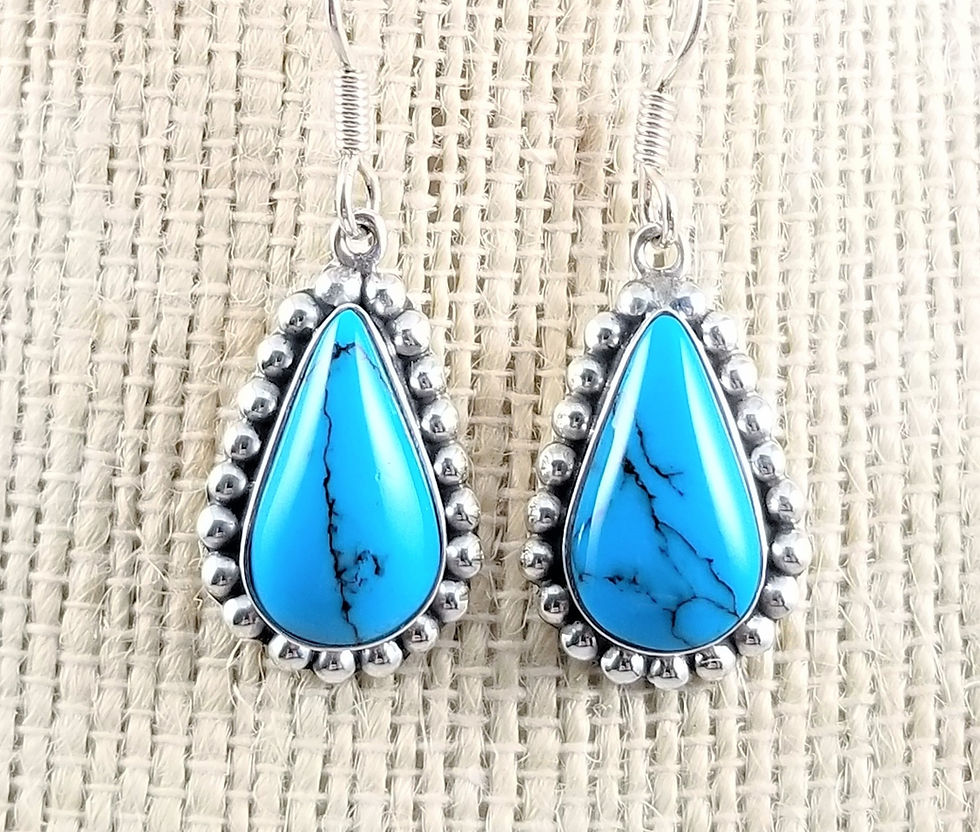 Thumbnail: Hand Crafted Howlite & Sterling Earrings