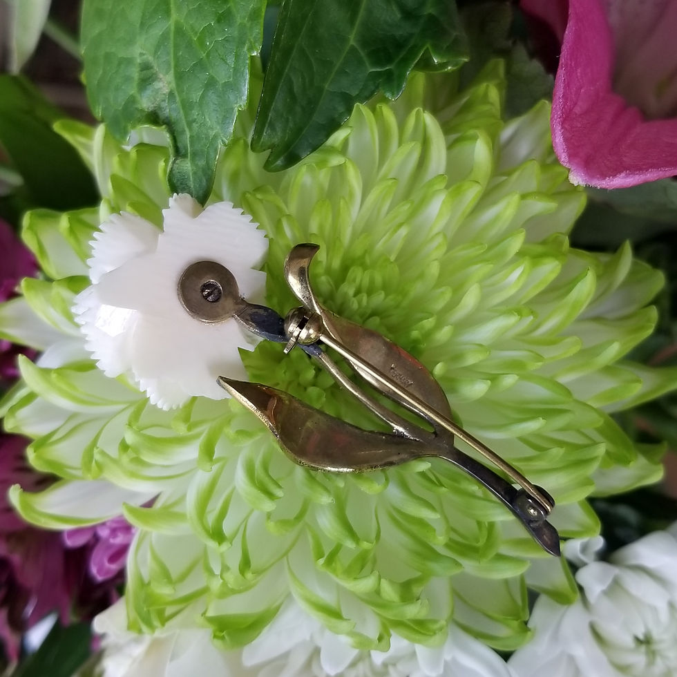 Thumbnail: German Enamel & Celluloid Flower Brooch