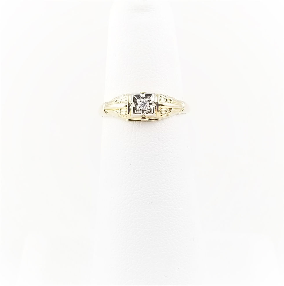 Thumbnail: 14k Art Deco Single Cut Diamond Ring