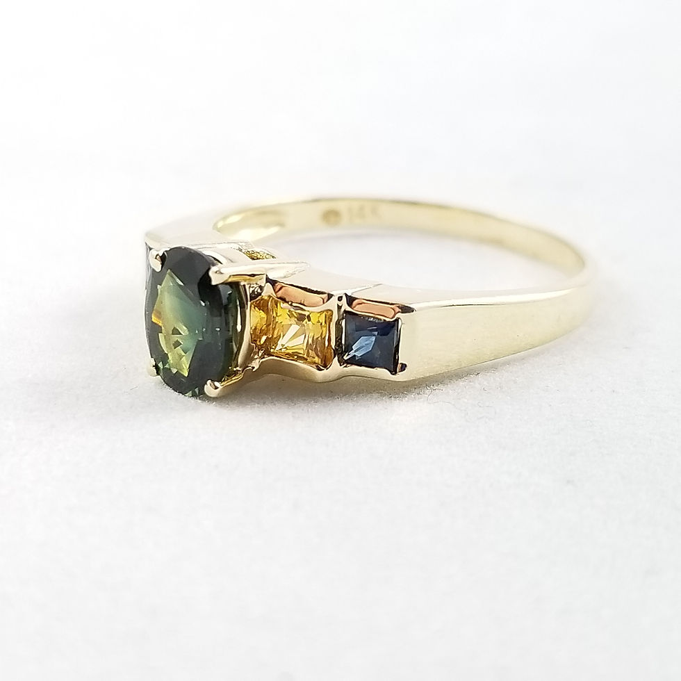 Thumbnail: 14k Tourmaline, Sapphire & Citrine Ring