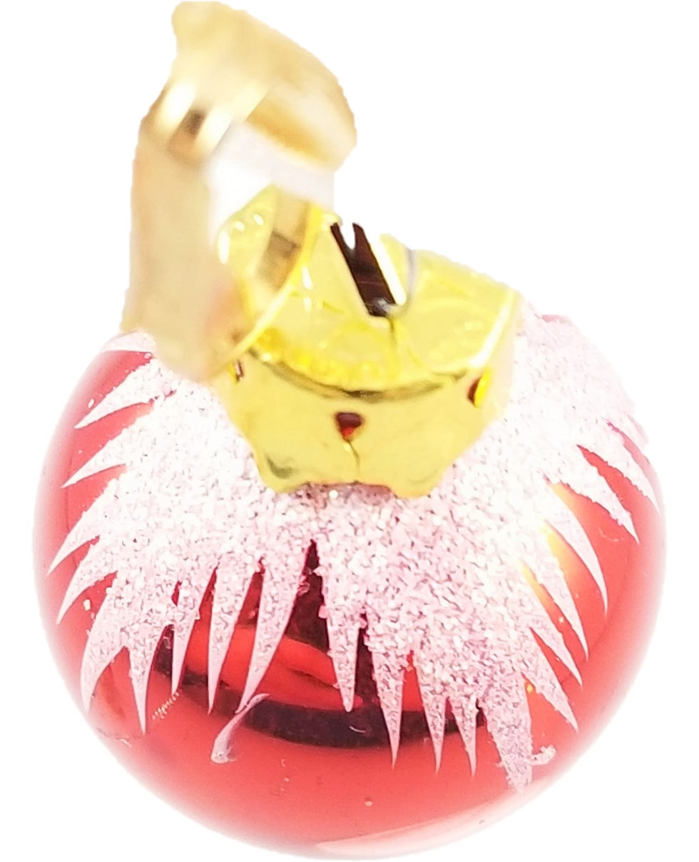 Thumbnail: Vintage Red Glass Ornament Earrings