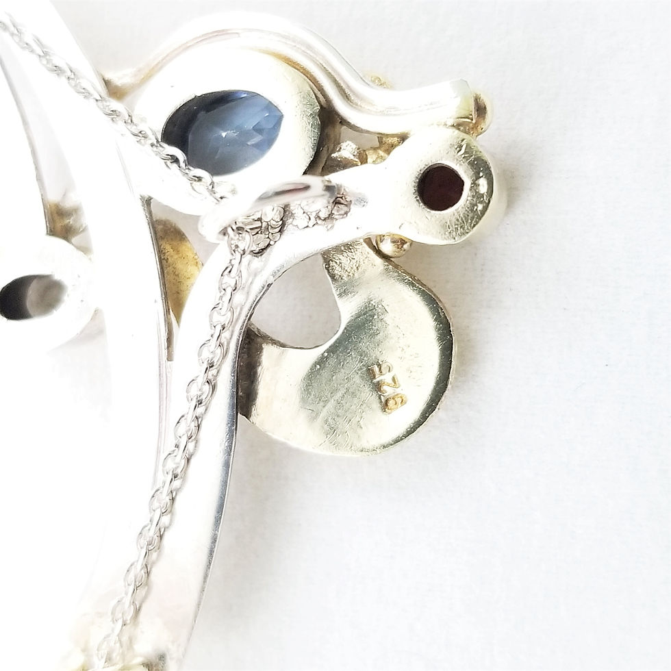 Thumbnail: Artisan Topaz & Garnet Sterling Necklace