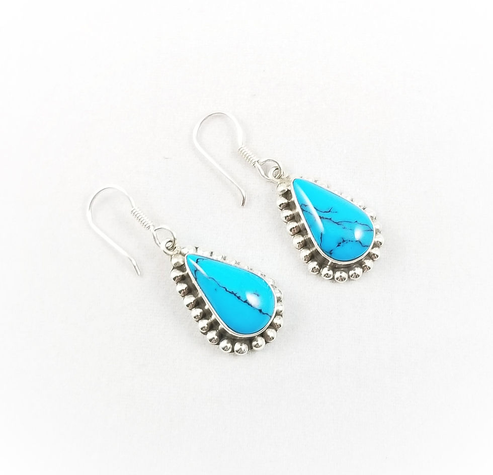 Thumbnail: Hand Crafted Howlite & Sterling Earrings