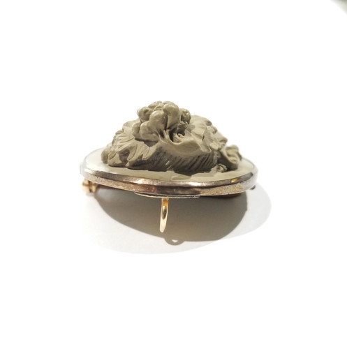 Camée Ancien En Pierre De Lave - Bijou Femme Romain Antique - Lava Stone Cameo - Occasion