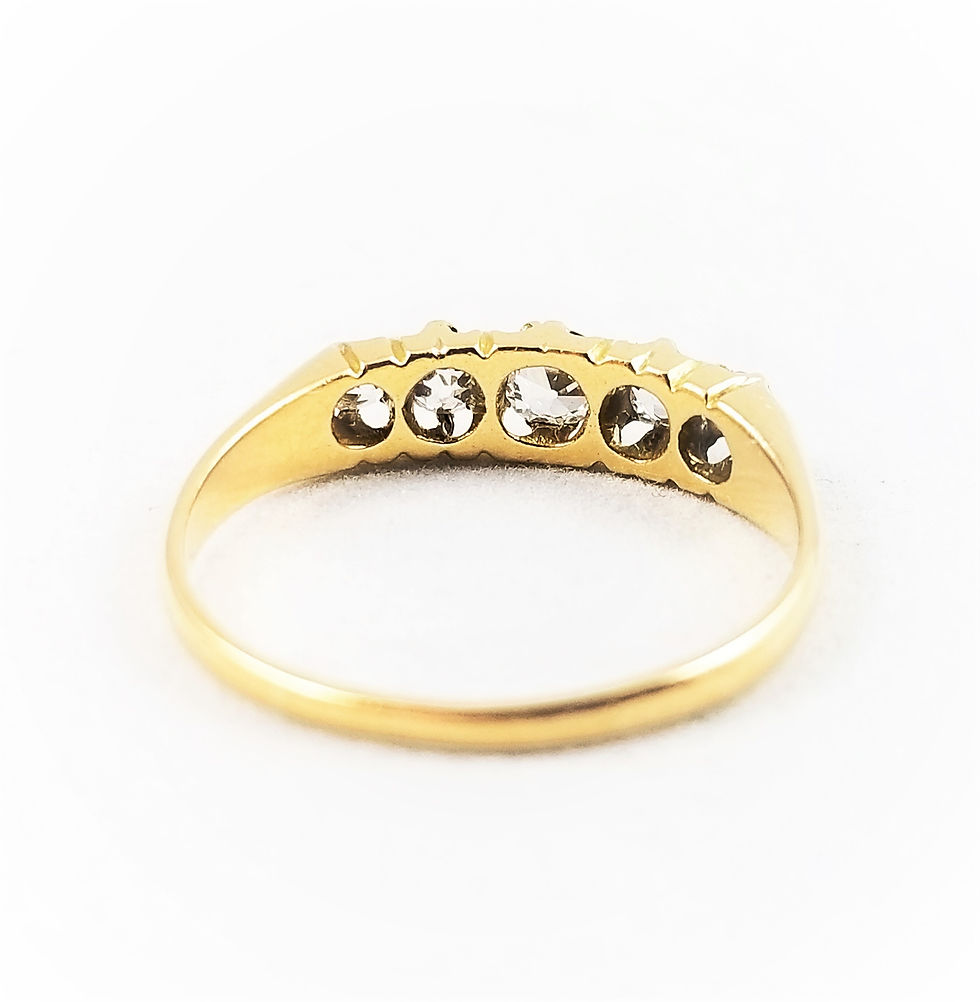 Thumbnail: Victorian 18k Five Stone Diamond Band
