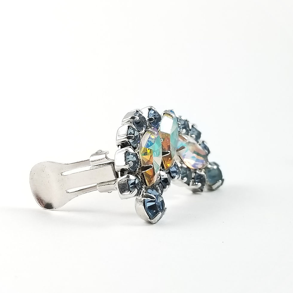 Thumbnail: 1940's Clip On Foil Backed Earrings