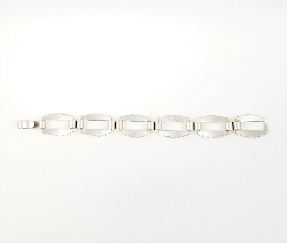 Thumbnail: Rare Harvey Railroad Coin Silver Southwest Bracelet