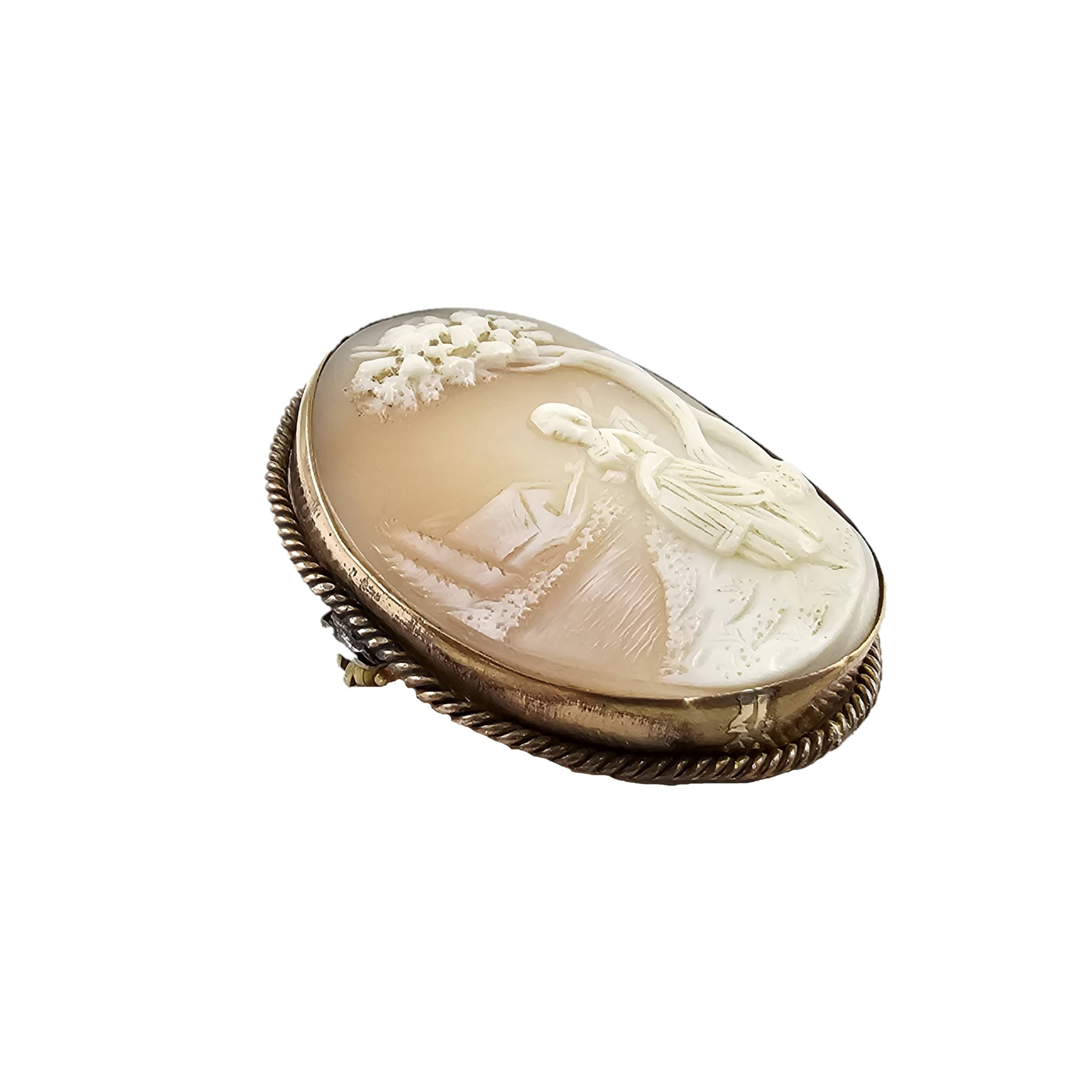 12k Gold Antique Shell Cameo