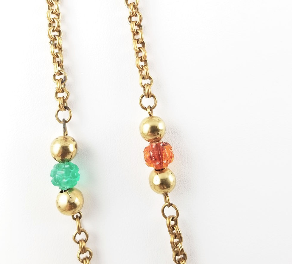 Thumbnail: RARE Victorian Gold Fill 56" Bead Chain