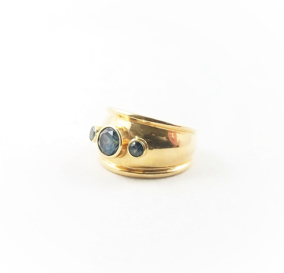Thumbnail: 14k Three Stone Sapphire Ring