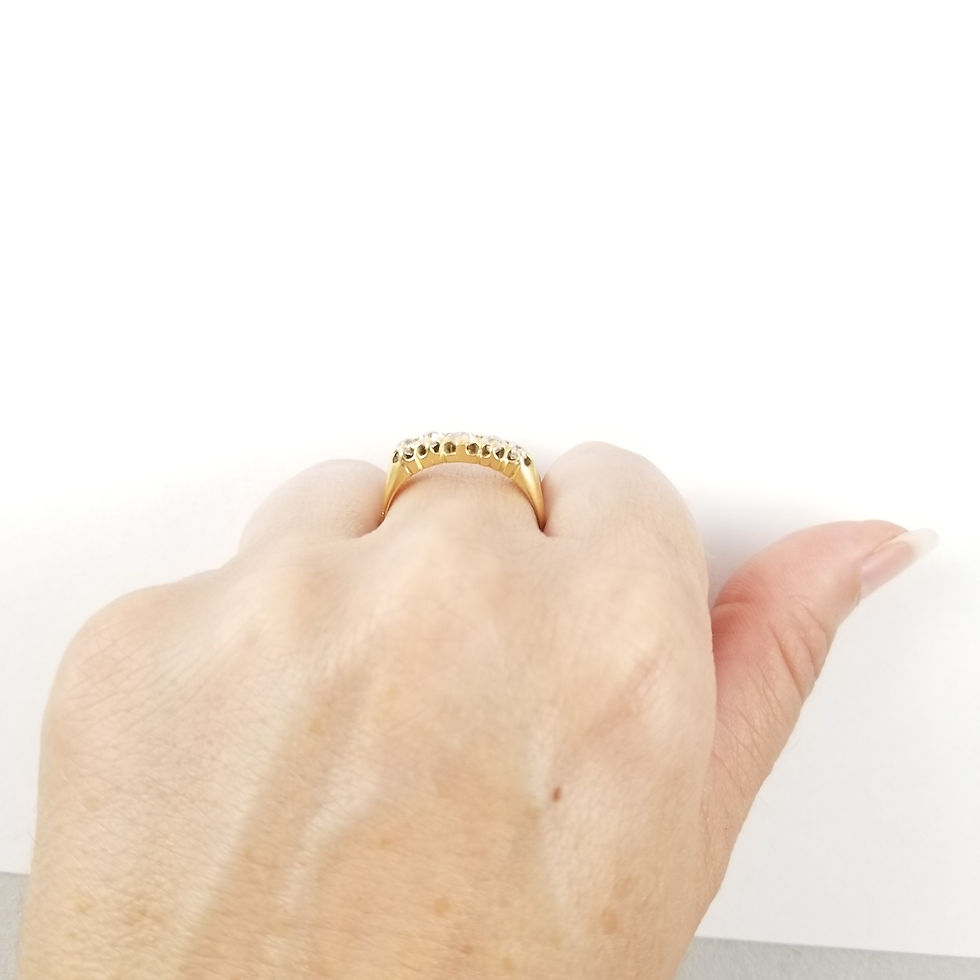 Thumbnail: Victorian 18k Five Stone Diamond Band