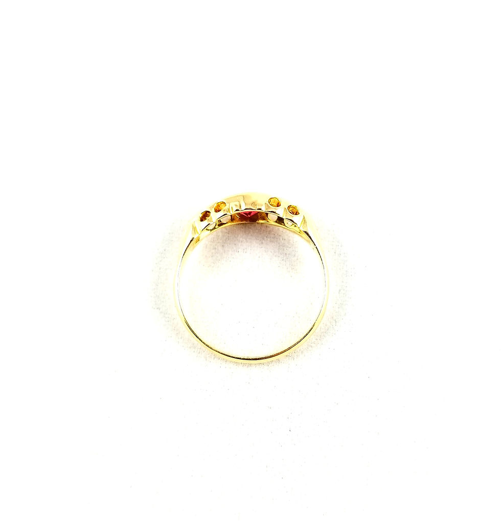 Thumbnail: RARE 18k Victorian Natural NO Heat Ruby & Diamond Ring