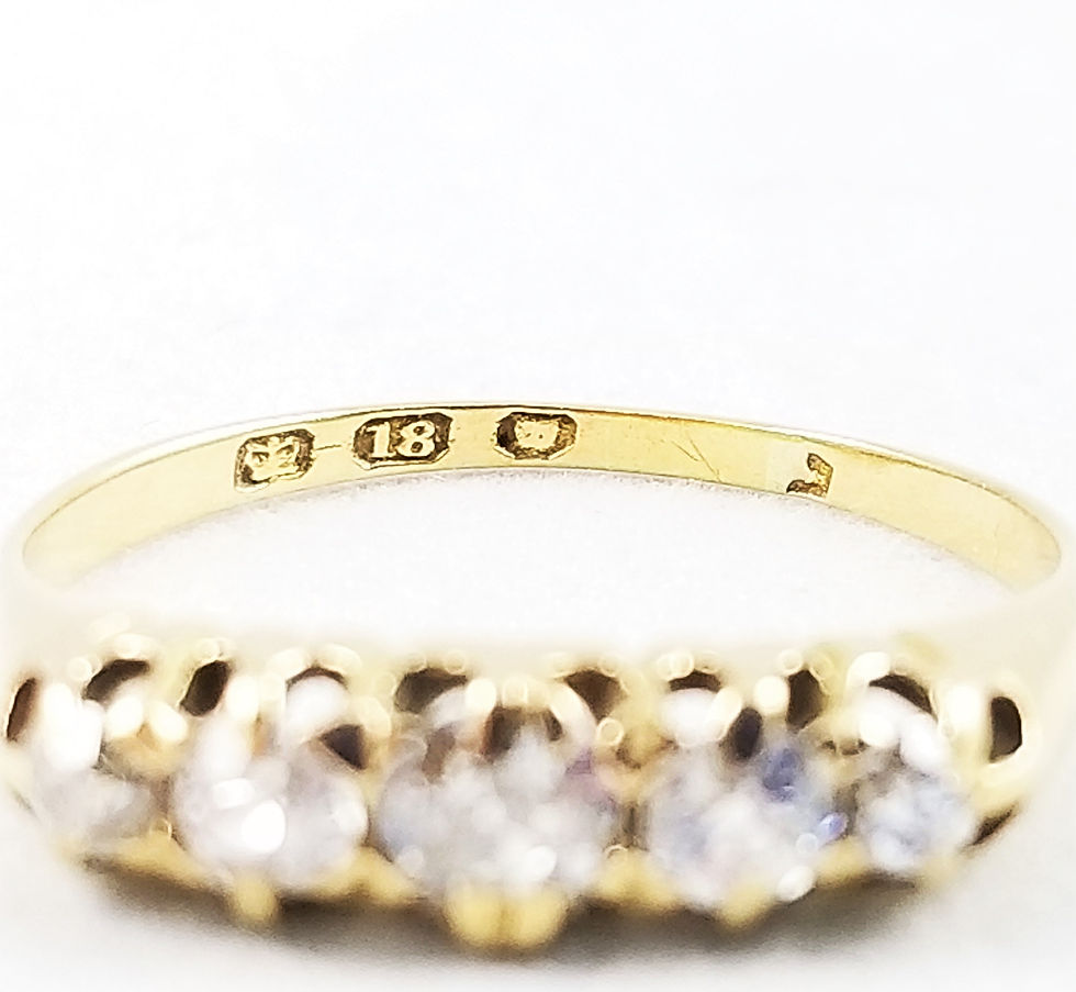 Thumbnail: Victorian 18k Five Stone Diamond Band