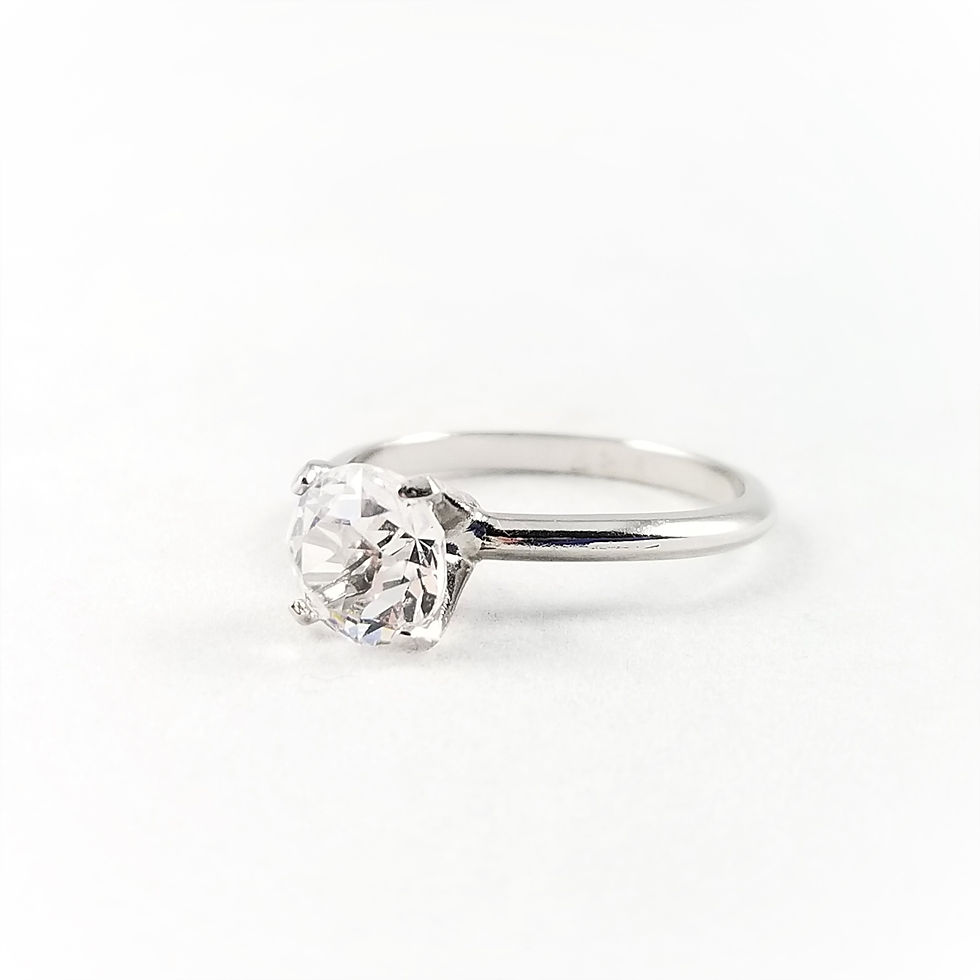 Thumbnail: 10k Plate CZ Engagement Ring
