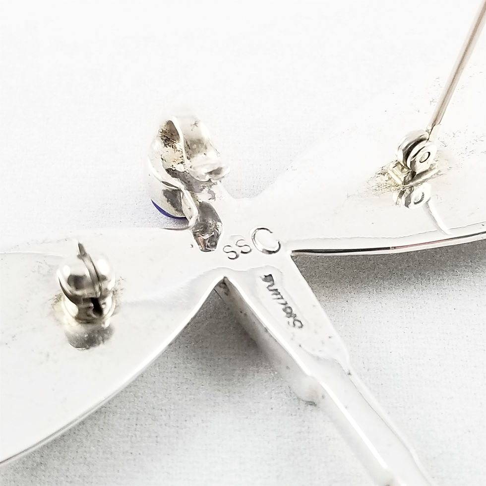 Thumbnail: Large Sterling Multi Stone Dragonfly Pendant / Pin