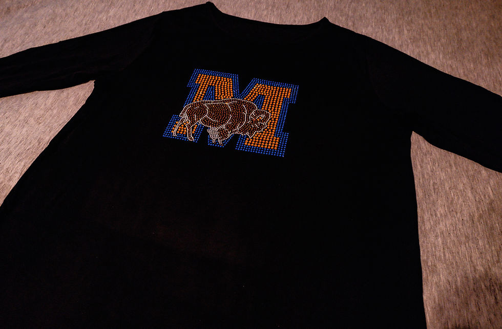 Thumbnail: Women's Black 3/4 Sleeve Milby Alumni Bling Tee