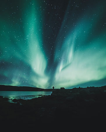 northern lights with green sky