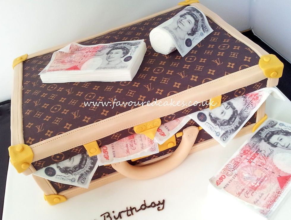 Louis Vuitton Suitcase & Money Cake