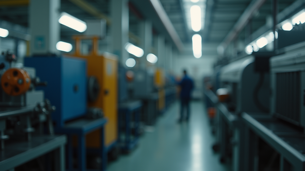 Close-up view of industrial machinery in a factory setting