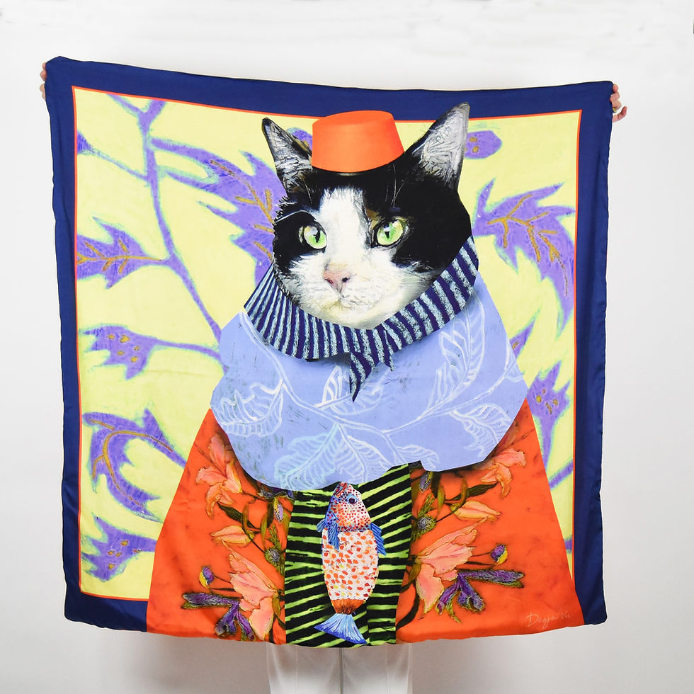 Thumbnail: Sjaal 'You are a fashionable Cat'