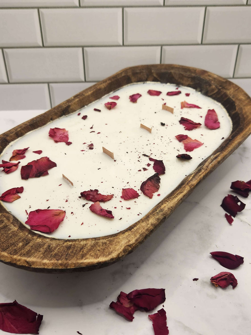 Applewood Fir Needle Dough Bowl Soy Wax Candle -- 4 Wooden Wick