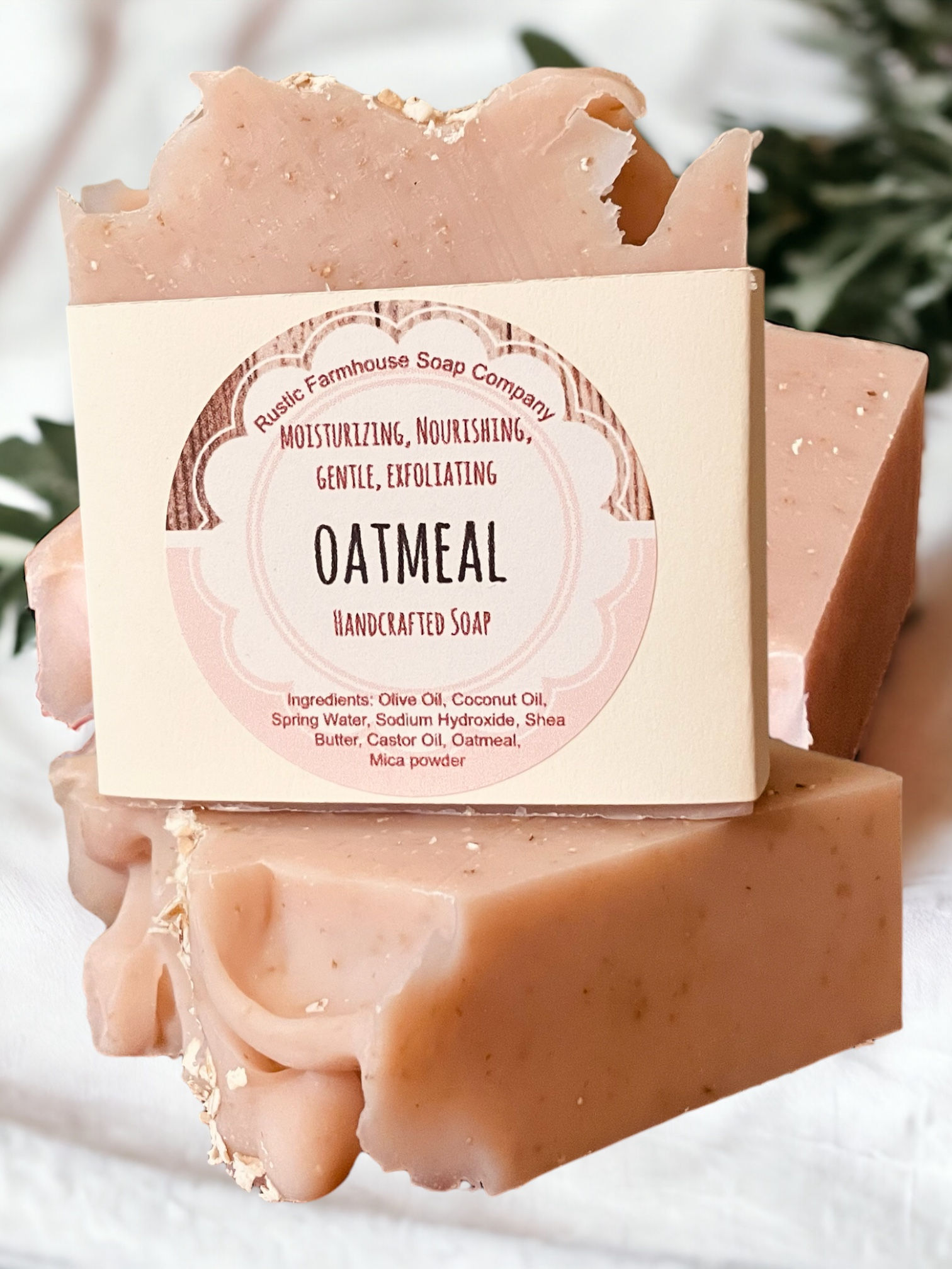 Image of exfoliating handcrafted oatmeal soap bars