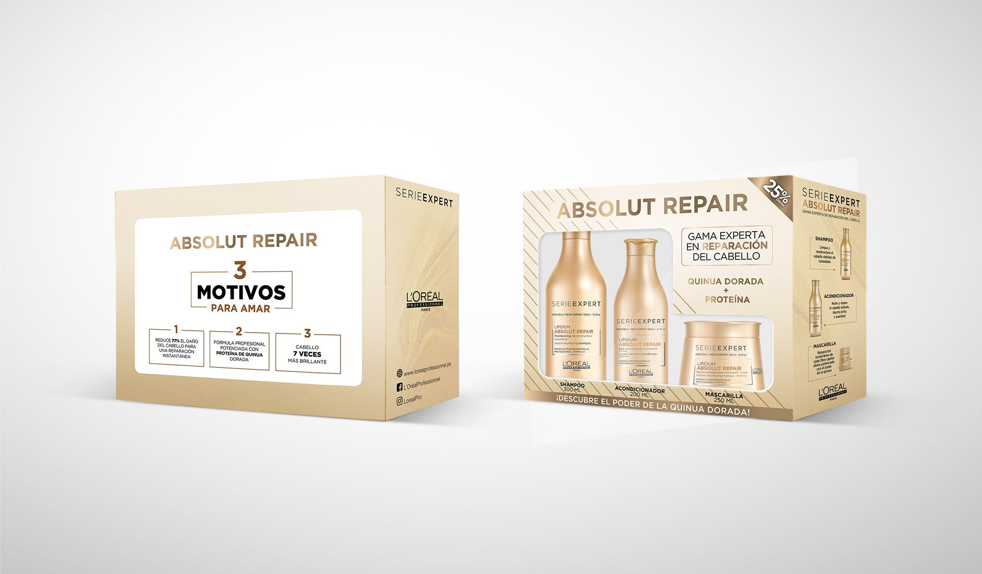 PACK ABSOLUT REPAIR GOLD PARA CABELLO DAÑADO