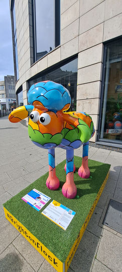 Shaun the sheep sculpture for the shaun by the sea Brighton art trail. raising money for the martlets charity. 
Ben Cav