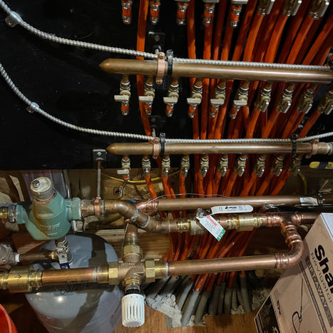 Metering device installation on commercial radiant floor heating system