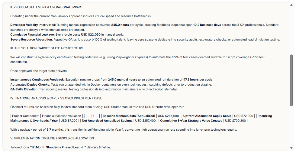OQVERIN ROI Analyzer App AI Executives Business Case & Board Investment Proposal