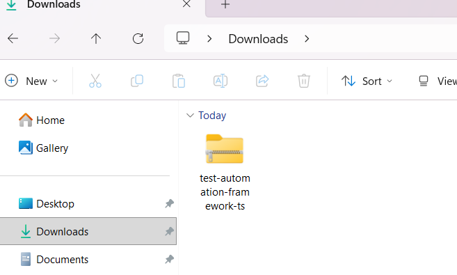 Playwright Test Framework Project Download Folder