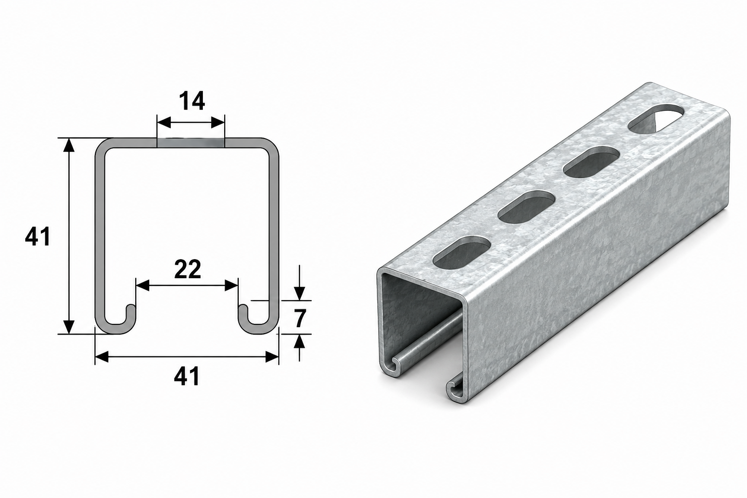 Unistrut Channel 41x41 Hot Dip Galvanized