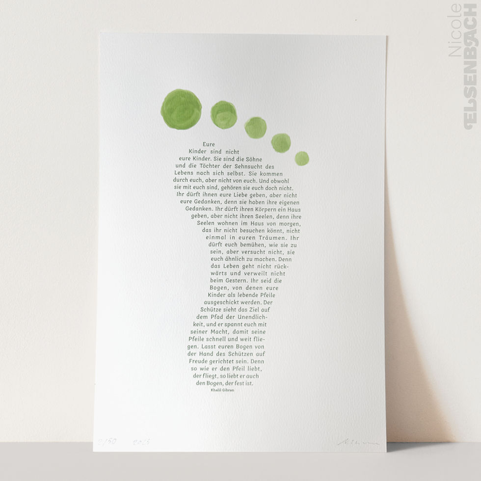 Miniaturbild: Fine Art Print mit Aquarell veredelt Khalil Gibran „Eure Kinder“