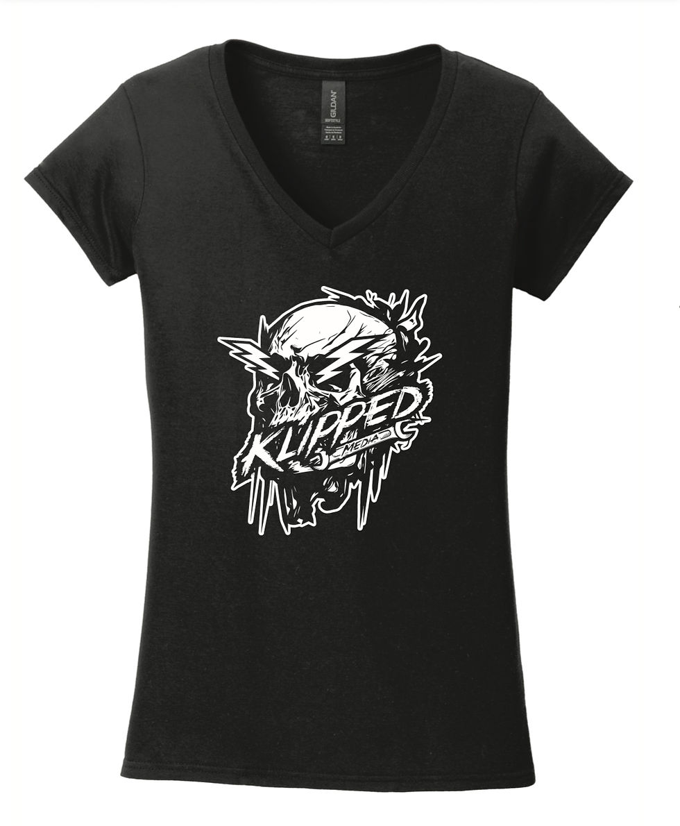 OG Skull and Bolt-B/W-T- Womens